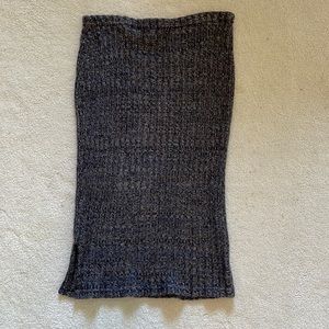 Comfy Knit Knee Length Skirt with Slits